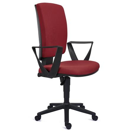 Bürostuhl ATLAS STOFF, verstellbare Rückenlehne, dicke Polsterung, Farbe Burgund