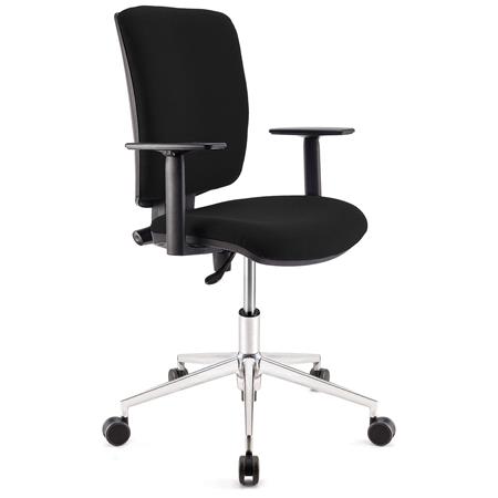Bürostuhl ATLAS PRO STOFF, verstellbare Rücken- und Armlehnen, Metallfußkreuz, Farbe Schwarz