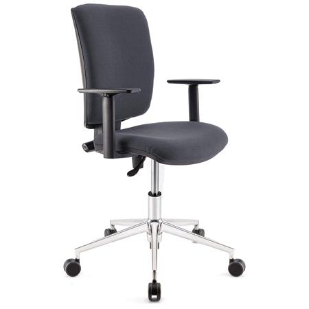 Bürostuhl ATLAS PRO STOFF, verstellbare Rücken- und Armlehnen, Metallfußkreuz, Farbe Grau
