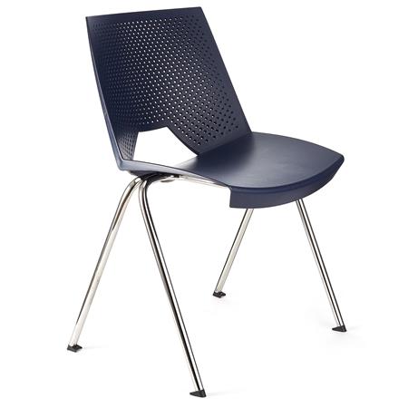 Konferenzstuhl ENZO, bequem, praktisch und stapelbar, Farbe Blau