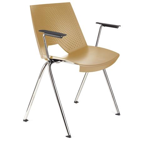Besucherstuhl ENZO MIT ARMLEHNEN, bequem, praktisch und stapelbar, Farbe Beige