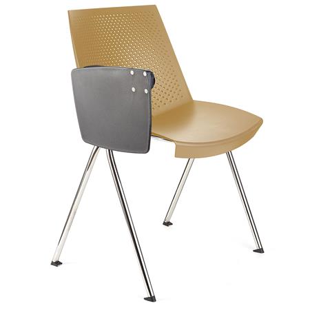 Besucherstuhl ENZO MIT SCHREIBBRETT, bequem, praktisch und stapelbar, Farbe Beige