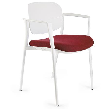 Konferenzstuhl ERIC, bequem und praktisch, stapelbar, Farbe Burgund