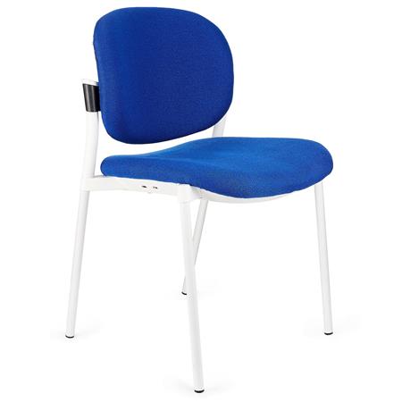 Besucherstuhl ERIC mit gepolsterter Rückenlehne, bequem und praktisch, stapelbar, Farbe Blau