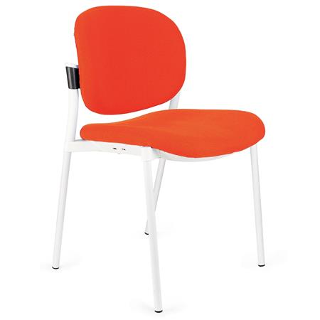Besucherstuhl ERIC mit gepolsterter Rückenlehne, bequem und praktisch, stapelbar, Farbe Orange