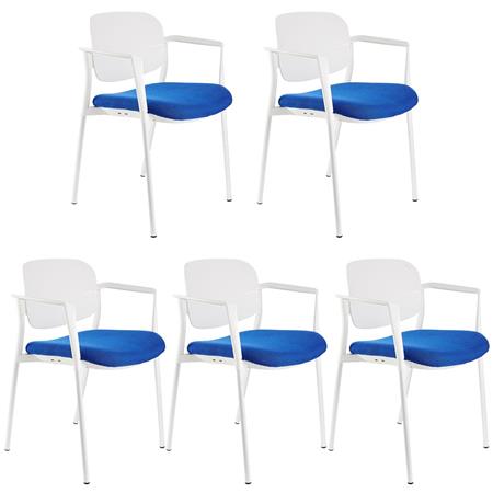 Im 5er-Set: Besucherstuhl ERIC, bequem und praktisch, stapelbar, Blau