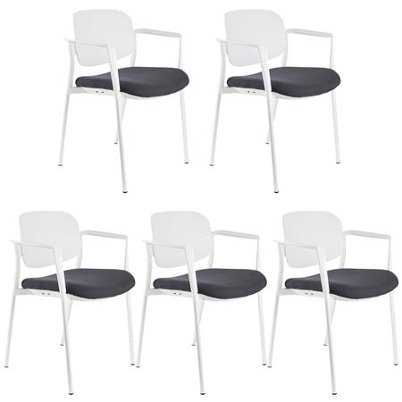Im 5er-Set: Besucherstuhl ERIC, bequem und praktisch, stapelbar, Grau