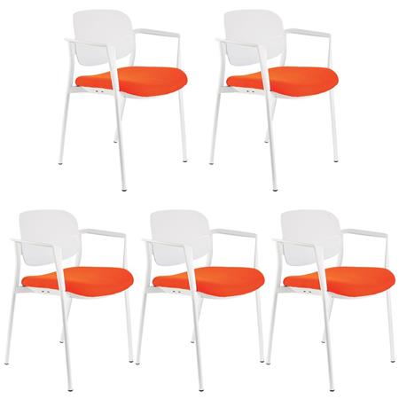Im 5er-Set: Besucherstuhl ERIC, bequem und praktisch, stapelbar, Orange