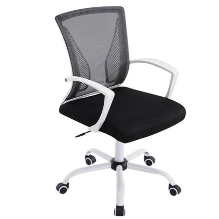 Bürostuhl CUBA WHITE, Metallgestell, atmungsaktiver Netzbezug, Farbe Schwarz