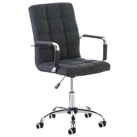 Bürostuhl BRISTOL STOFF, Fußkreuz und Armlehnen aus Metall, Farbe Dunkelgrau