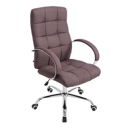 Chefsessel LISSABON STOFF, sehr hochwertig, Metallgestell, Farbe Braun
