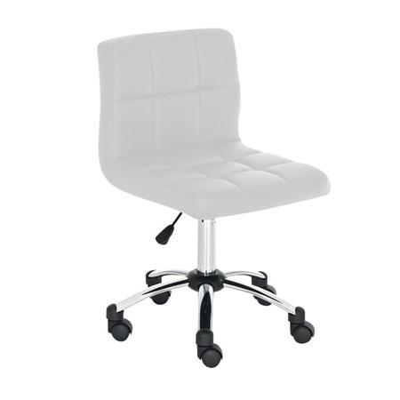 Bürostuhl/-hocker LUKE, dicke Polsterung, Metallgestell, Lederbezug, Farbe Weiß