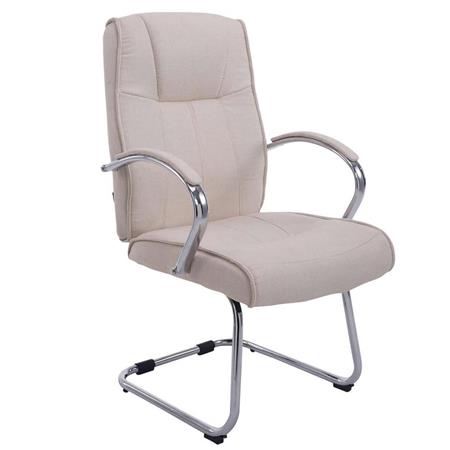 Besucherstuhl BORAU STOFF, Metallgestell, dicke Polsterung, Farbe Beige