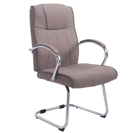 Besucherstuhl BORAU STOFF, Metallgestell, dicke Polsterung, Farbe Hellbraun