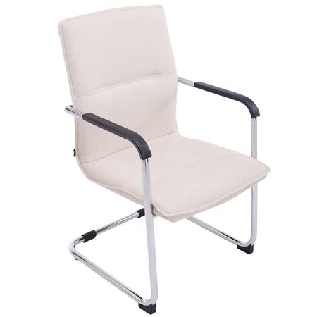 Besucherstuhl GOLIATH STOFF, Metallgestell, dicke Polsterung und elegantes Design, Farbe Beige