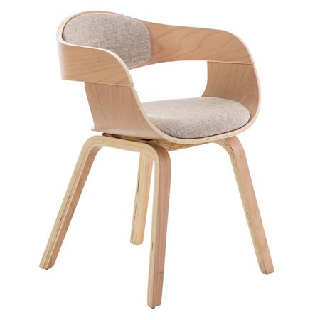 Besucherstuhl BUTAN STOFF, exklusives Design, Holzgestell in Buchenfarben, Farbe Beige