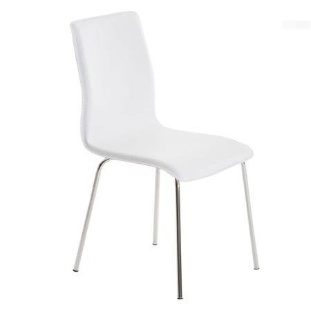 Besucherstuhl MIKI, exklusives Design, Lederbezug, Farbe Weiß