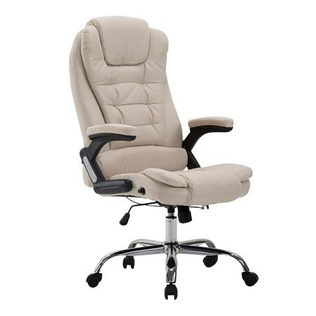 Chefsessel TONI STOFF, dicke Polsterung, belastbar bis zu 150 kg, Farbe Beige