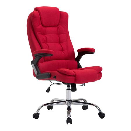 Chefsessel TONI STOFF, dicke Polsterung, belastbar bis zu 150 kg, Farbe Rot
