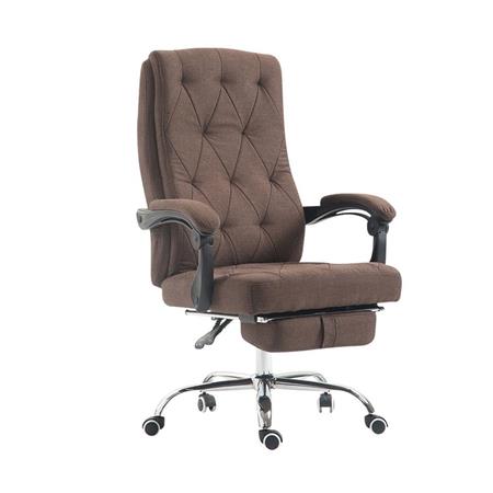 Bürosessel BENETY STOFF, ausziehbare Fußstütze, dicke Polsterung, Farbe Braun