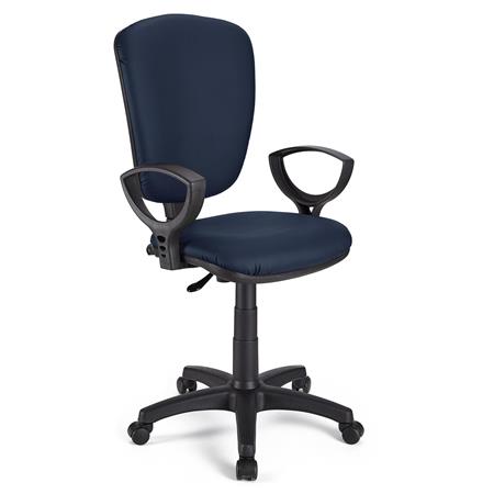 Bürostuhl KALIPSO LEDER, verstellbare Rückenlehne, Farbe Blau