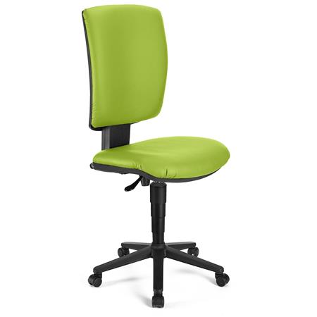 Bürostuhl ATLAS OHNE ARMLEHNEN LEDER, verstellbare Rückenlehne, dicke Polsterung, Farbe Grün