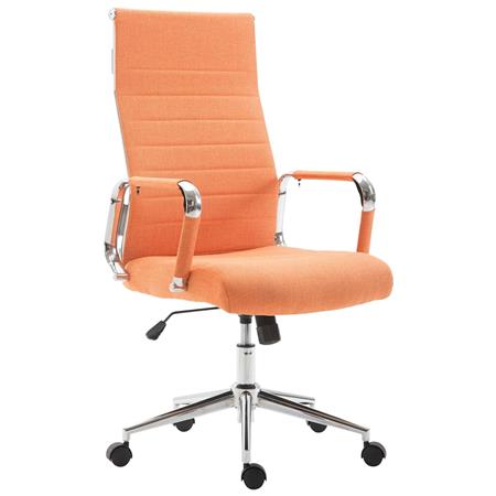 Bürosessel KOLMU STOFF, Metallgestell, elegantes Design mit Quersteppung, Farbe Orange
