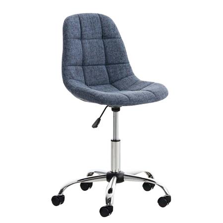 Bürostuhl EMILY STOFF, Metallfußkreuz, exklusives Design, Farbe Blau