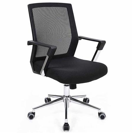 Bürostuhl BRITTA, auffälliges Design, atmungsaktives Netz und Stoffbezug, Farbe Schwarz