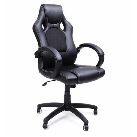 Gaming-Stuhl ARTY, dick gepolstert, sportliches Design, sichtbare Nähte, Kunstleder, Farbe Schwarz