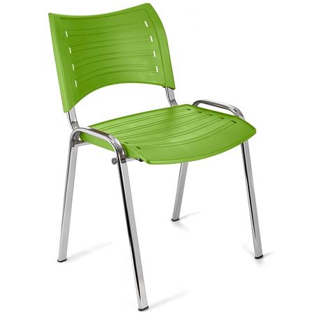 Besucherstuhl ELVA C, stapelbar und sehr praktisch, verchromte Stuhlbeine, Farbe Grün
