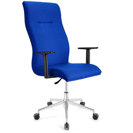 Chefsessel HANNIBAL PRO STOFF, hohe Rückenlehne, verstellbare Armlehnen, dicke Polsterung, Farbe Blau