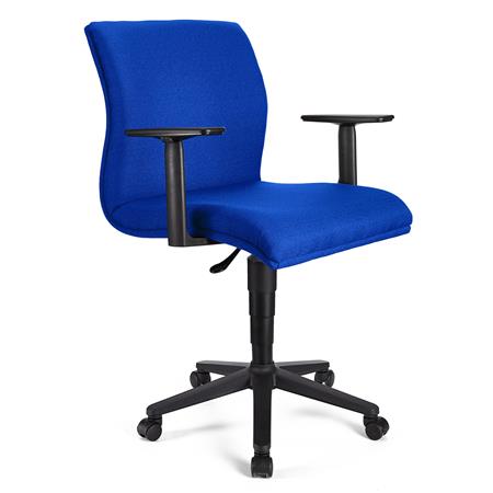 Bürostuhl HANNIBAL BASIS STOFF, verstellbare Armlehnen, dicke Polsterung, Farbe Blau