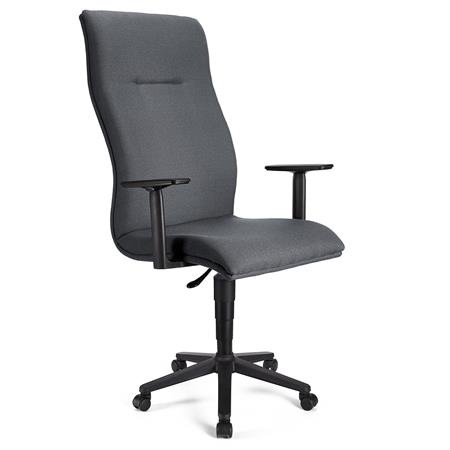 Chefsessel HANNIBAL STOFF, hohe Rückenlehne, verstellbare Armlehnen, dicke Polsterung, Farbe Grau