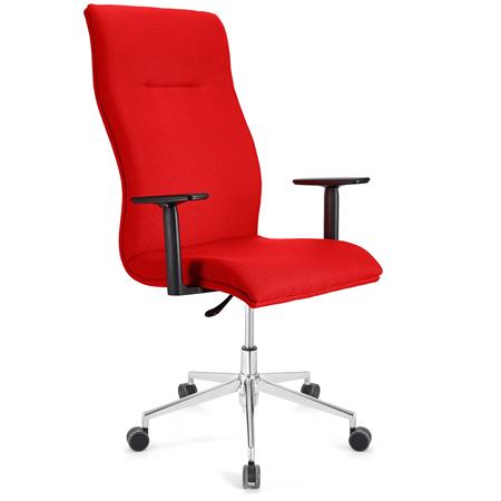 Chefsessel HANNIBAL PRO STOFF, hohe Rückenlehne, verstellbare Armlehnen, dicke Polsterung, Farbe Rot
