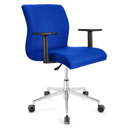 Bürostuhl HANNIBAL BASIS PRO STOFF, verstellbare Armlehnen, dicke Polsterung, Farbe Blau