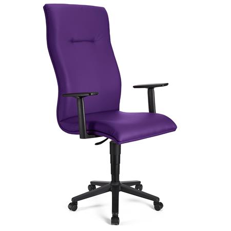 Chefsessel HANNIBAL LEDER, hohe Rückenlehne, verstellbare Armlehnen, dicke Polsterung, Farbe Lila