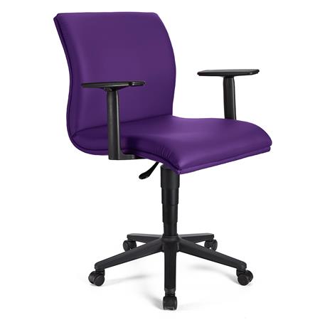 Bürostuhl HANNIBAL BASIS LEDER, verstellbare Armlehnen, dicke Polsterung, Farbe Lila