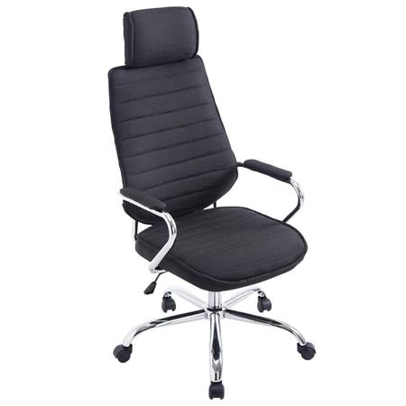 Chefsessel RENO STOFF, Metallstruktur, hohe Rückenlehne, Stoffbezug, Farbe Schwarz