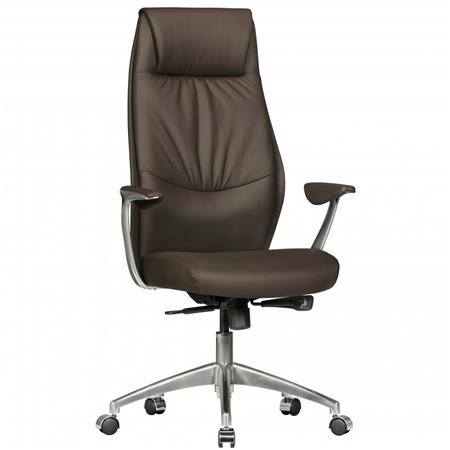Chefsessel SACHSEN, elegantes Design, dicke Polsterung, Naturlederbezug, Farbe Braun