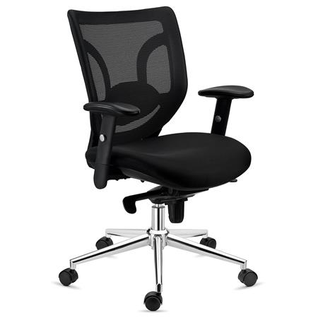 Ergonomischer Bürostuhl LAMBO, 8h-Nutzung, unglaubliche Lendenwirbelstütze, Farbe Schwarz