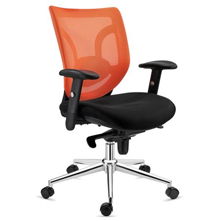Ergonomischer Bürostuhl LAMBO, 8h-Nutzung, unglaubliche Lendenwirbelstütze, Farbe Orange
