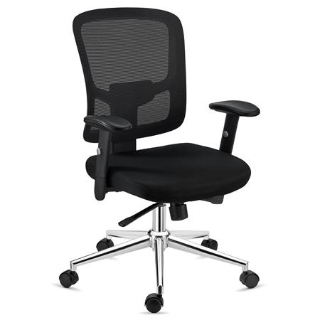Ergonomischer Bürostuhl MARKO, Lordosenstütze, Synchronmechanik, Farbe Schwarz