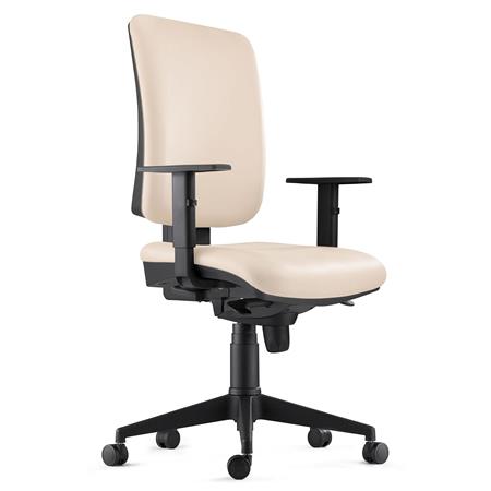Ergonomischer Bürostuhl PIERO LEDER, verstellbare Armlehnen, Farbe Beige