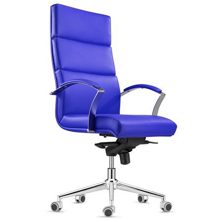 Chefsessel REBAT in Leder, Wippfunktion, Qualität und Design, Farbe Blau