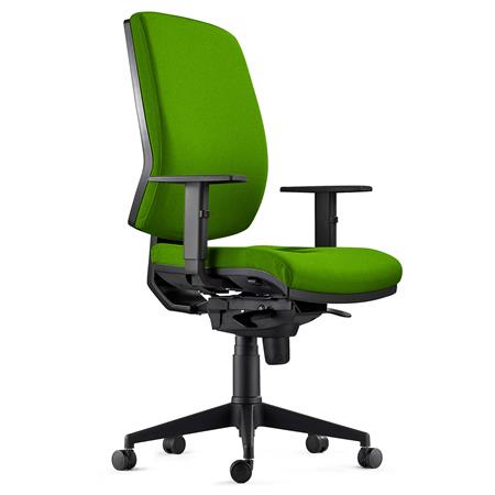 Ergonomischer Bürostuhl OLIVER STOFF, 8h-Nutzung, dicke Polsterung, Farbe Grün