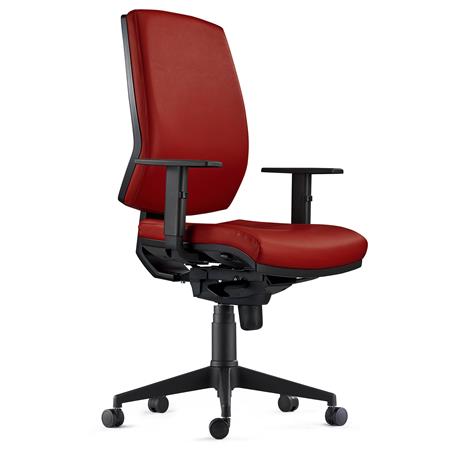 Ergonomischer Bürostuhl OLIVER LEDER, 8h-Nutzung, dicke Polsterung, Farbe Braun