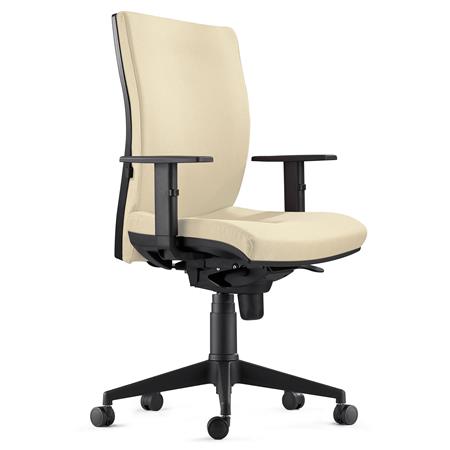 Ergonomischer Bürostuhl KEVIN, Lordosenstütze, Stoffbezug, Farbe Beige