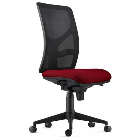 Bürostuhl MILO, Lordosenstütze, Stoffbezug, Farbe Burgund