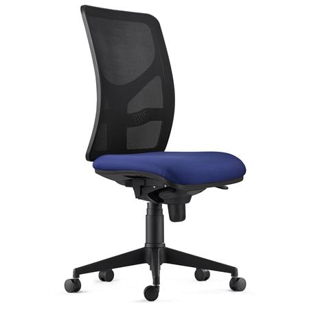 Bürostuhl MILO, Lordosenstütze, Stoffbezug, Farbe Dunkelblau